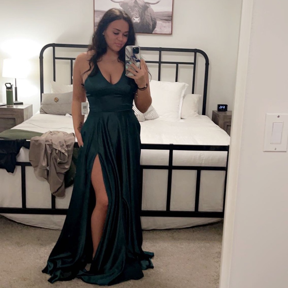 green prom dress